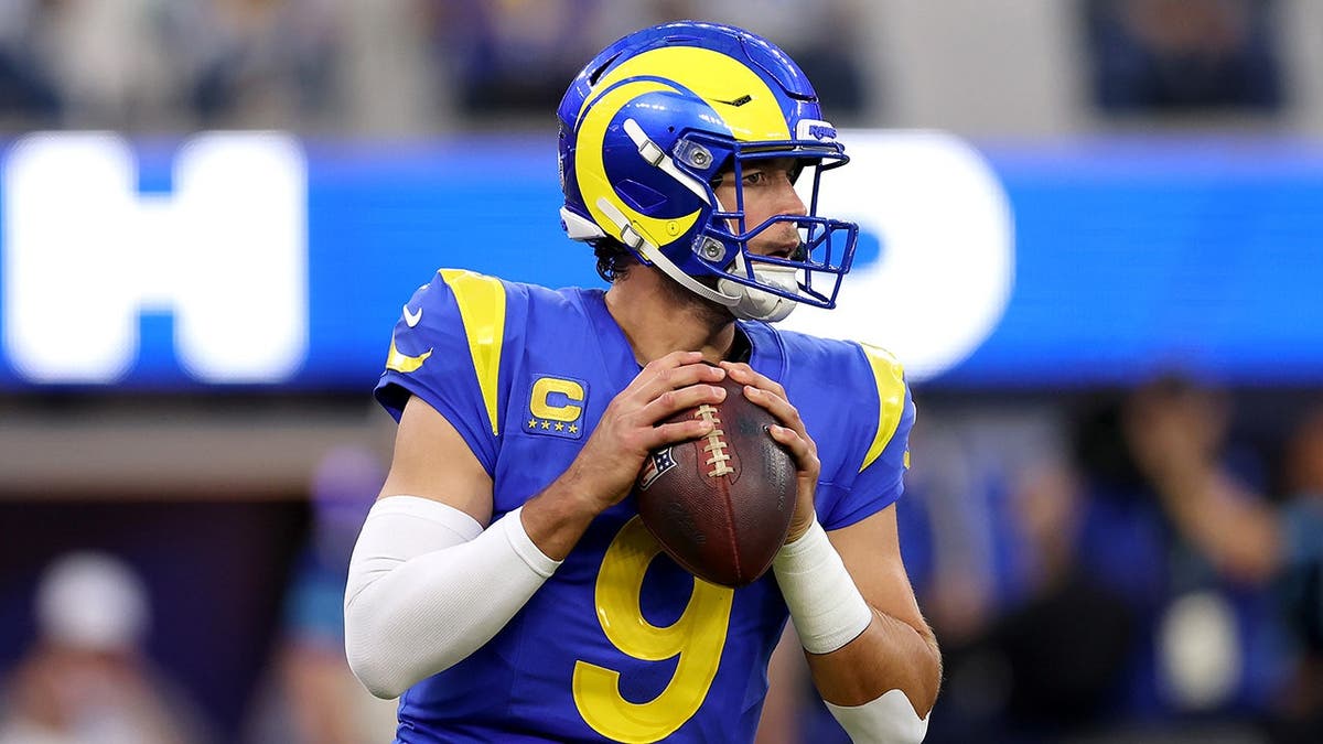 Matthew Stafford looks to pass against the Buffalo Bills at SoFi Stadium.