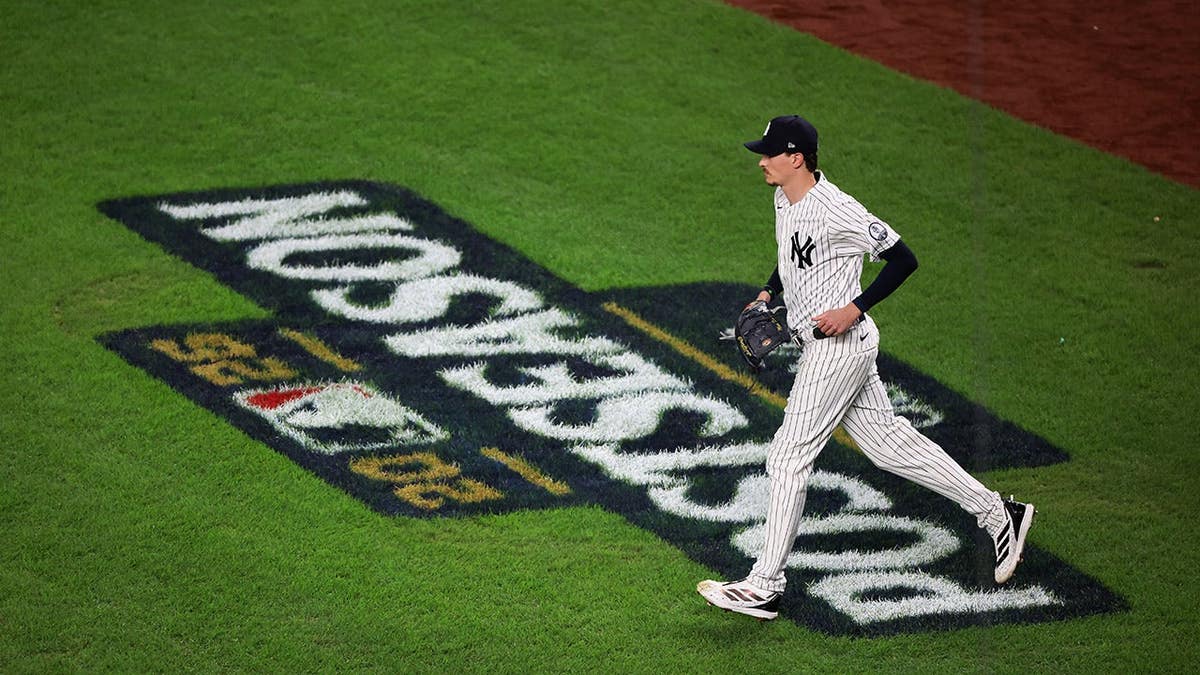 Max Fried takes the field during a Yankees game at Yankee Stadium.