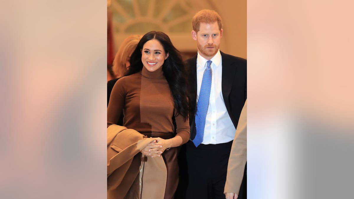 The Duke and Duchess of Sussex leave Canada House in central London.