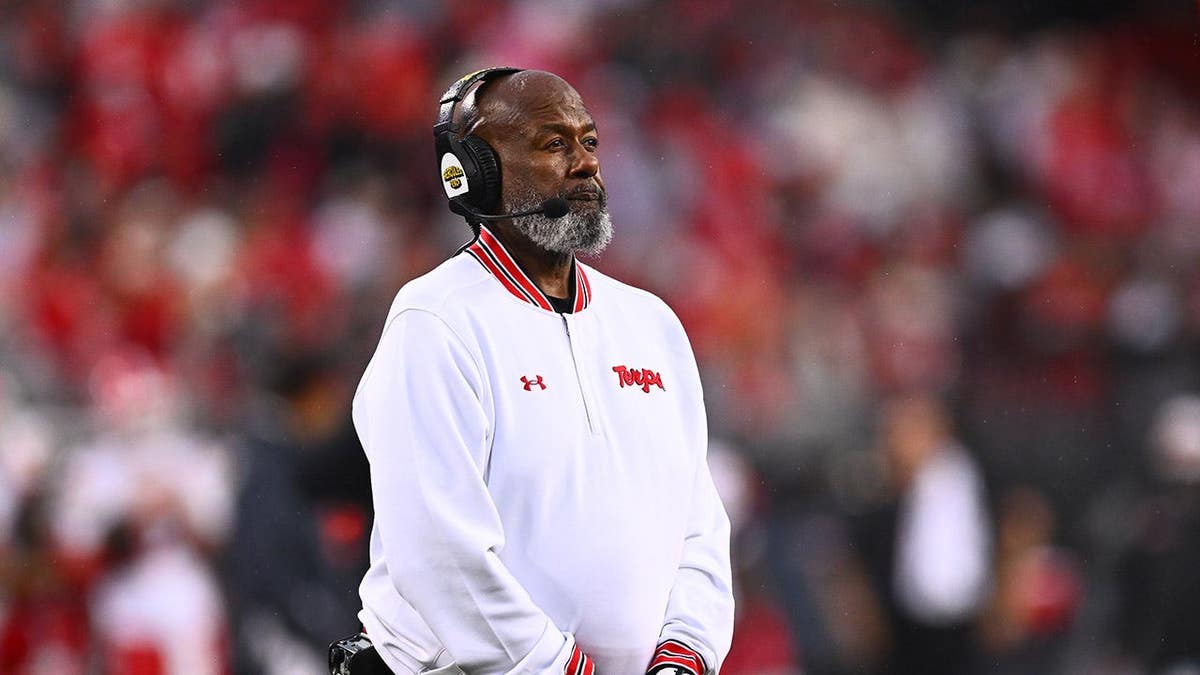 Mike Locksley watches gameplay during a game at Ohio Stadium.