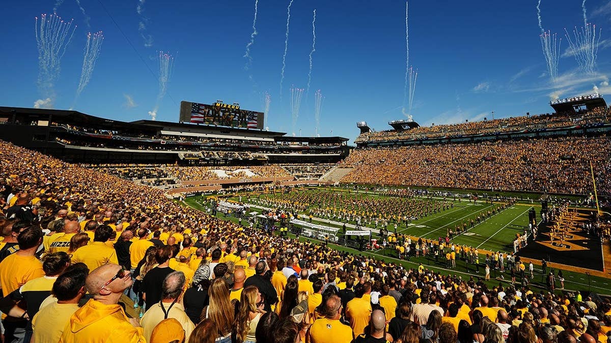 Field view at Faurot Field at Memorial Stadium before Missouri Tigers play Florida Gators.