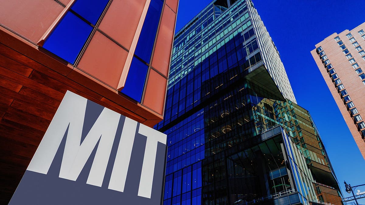 MIT sign at the edge of the Massachusetts Institute of Technology campus near Kendall Square in Cambridge, Mass.