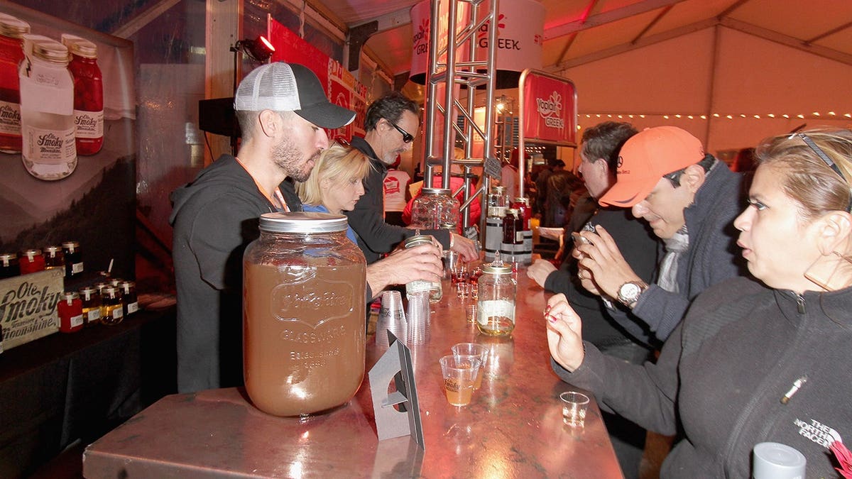 Ole Smoky Tennessee Moonshine bottles displayed at Meatopia X event in New York City.