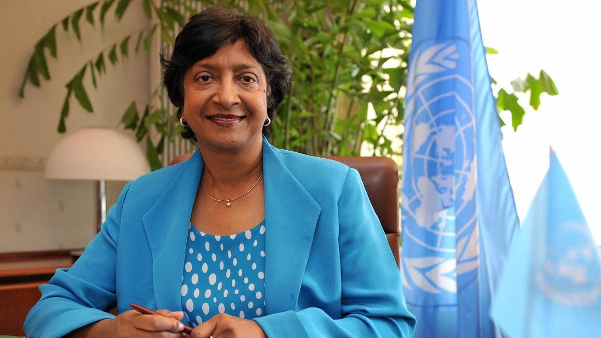 Navi Pillay poses in her office at the Palais Wilson