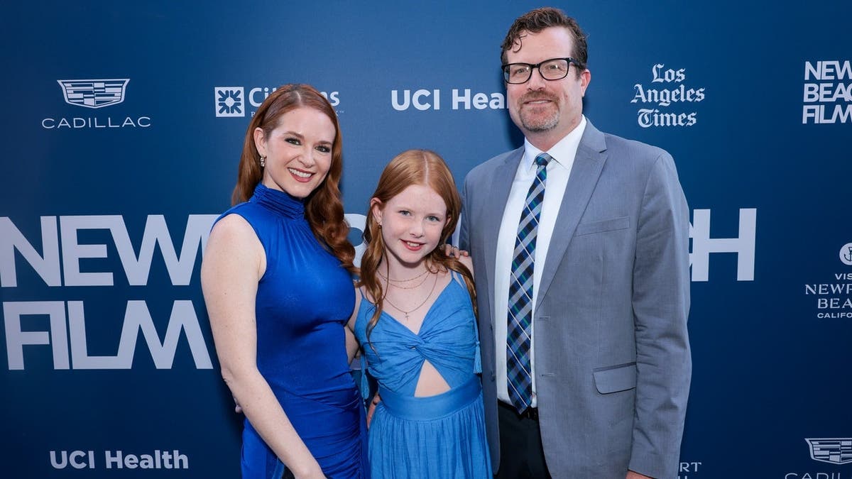 Sarah Drew, Hannah Mali Rose Lanfer and Peter Lanfer at Lido Theater in Newport Beach.