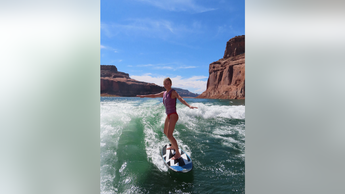 Sydney Sweeney wake boarding