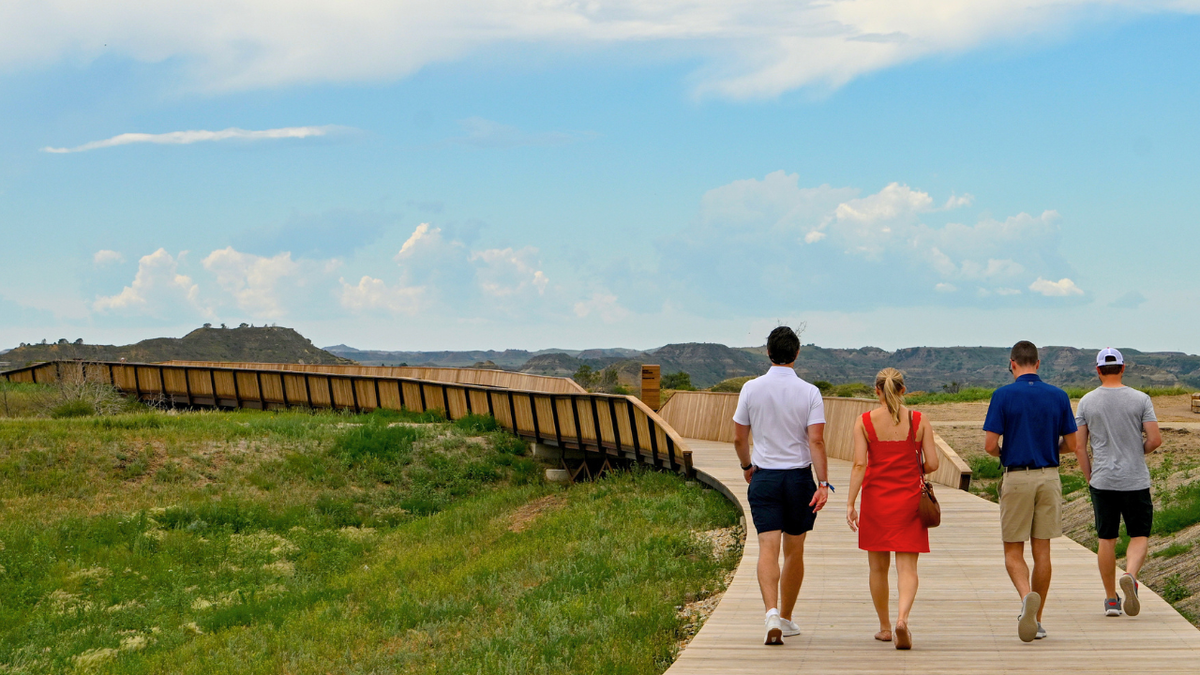 A view of the venue during the Inaugural Events Of The Theodore Roosevelt Presidential Library on July 03, 2026 in Medora, North Dakota.
