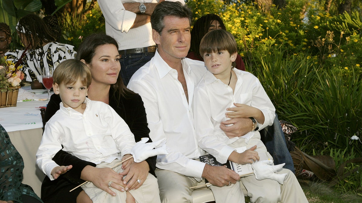 Pierce Brosnan, wife Keely and children Paris and Dylan
