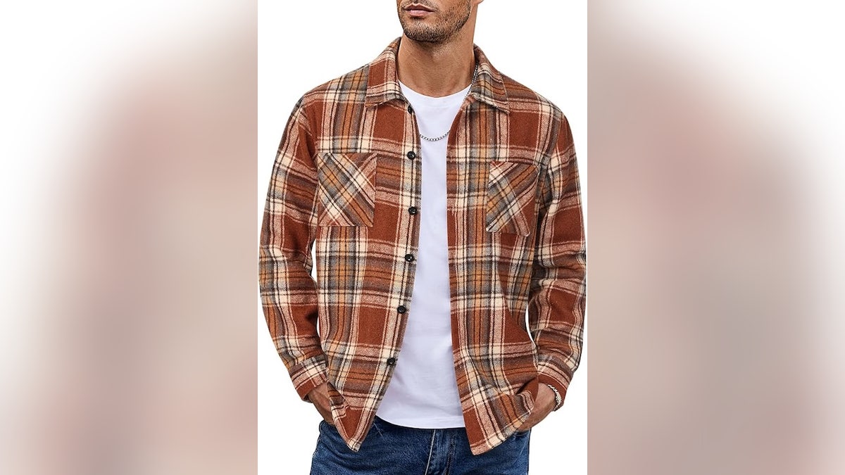 Layer up this fall with a cozy flannel, available in 24 colors.
