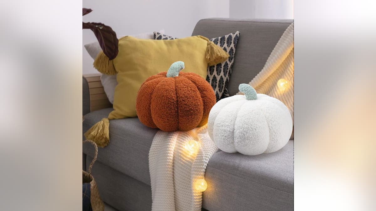 Pumpkin pillows give you decor you can relax with.