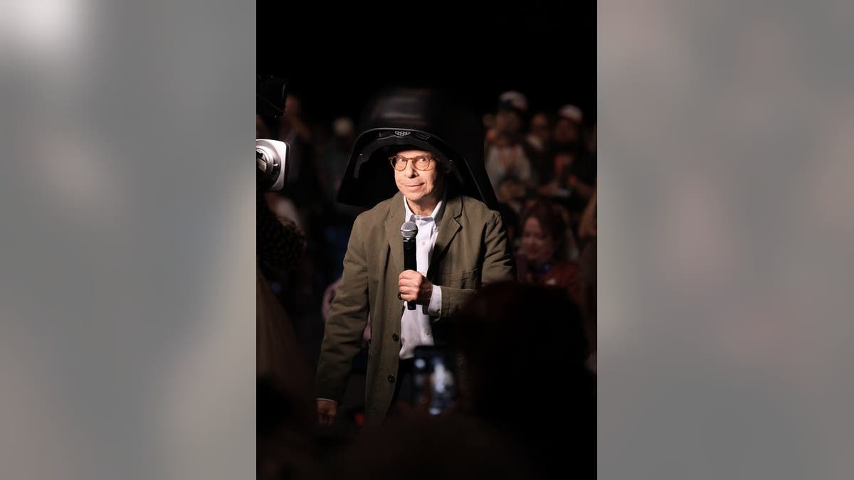 Rick Moranis speaks at the Spaceballs Comic-Con Hall H panel.