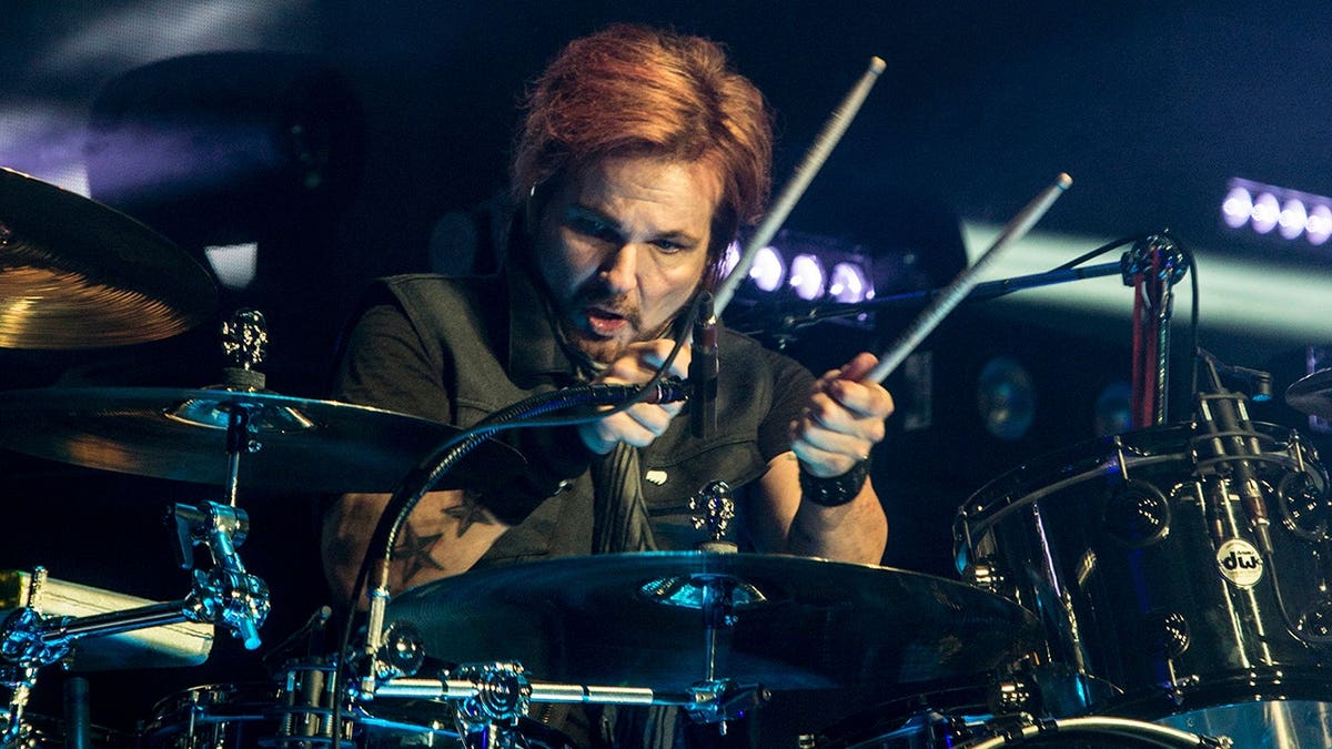 Rikki Rockett performs onstage at Five Points Amphitheatre.