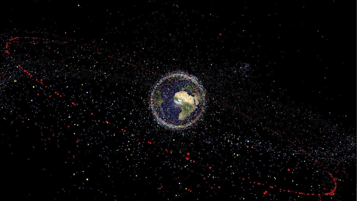 A photo of Earth with dots
