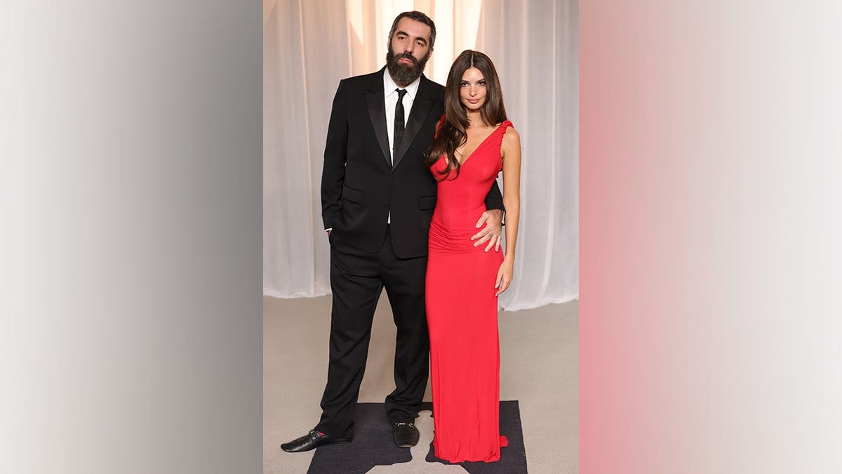 Romain Gavras and Emily Ratajkowski attend the Academy Museum Gala.