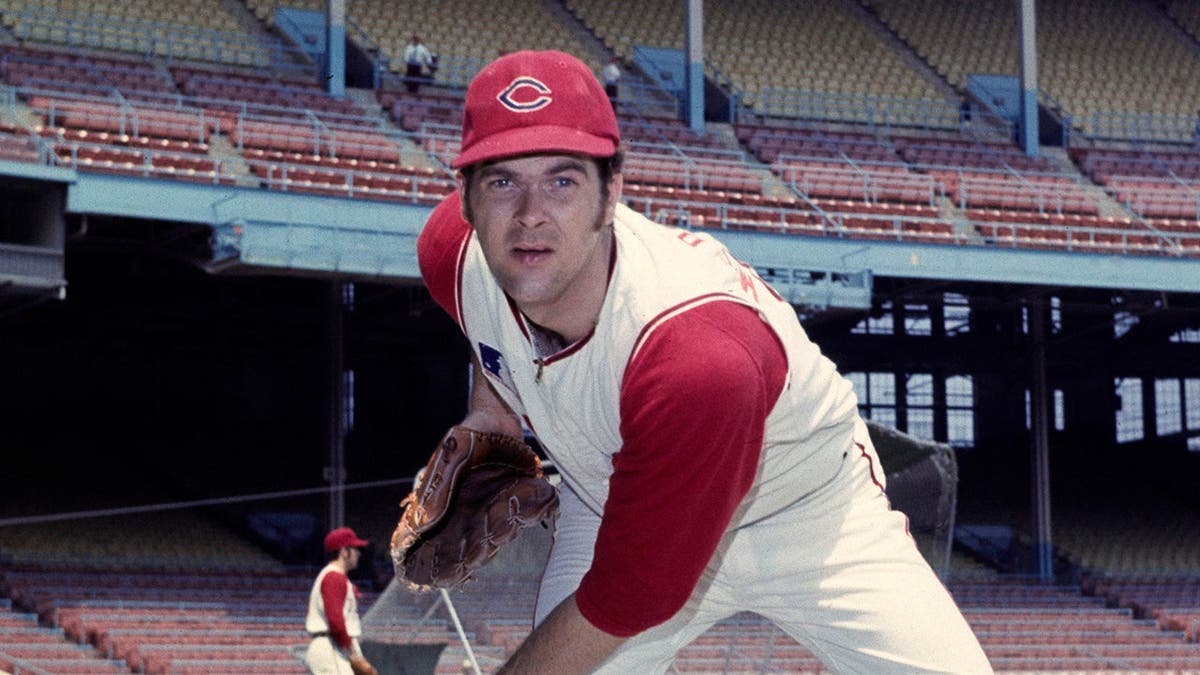 Sam McDowell poses at Municipal Stadium in Cleveland.