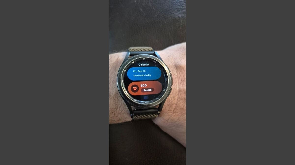 Samsung Galaxy watch on a wrist