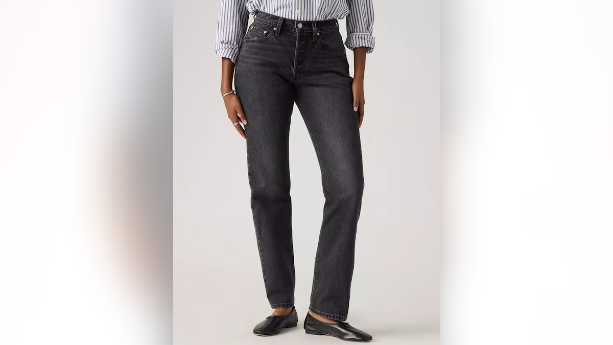 There's a bit of stretch in these jeans for a comfortable fit all day.