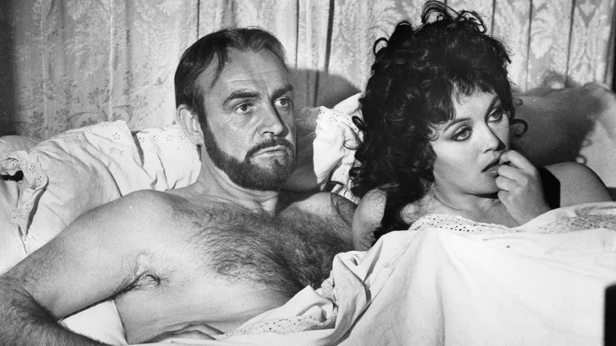 Sean Connery and Lesley-Anne Down in a scene from the 1979 film The Great Train Robbery.