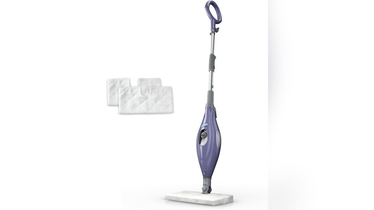 This sleek steam mop makes quick work of dirty floors.