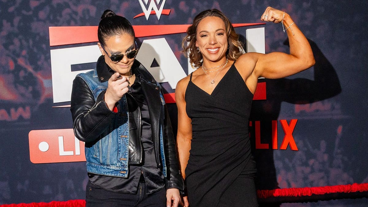 Shayna Baszler and Zoey Stark attend Netflix's WWE Monday Night Raw debut at Intuit Dome.