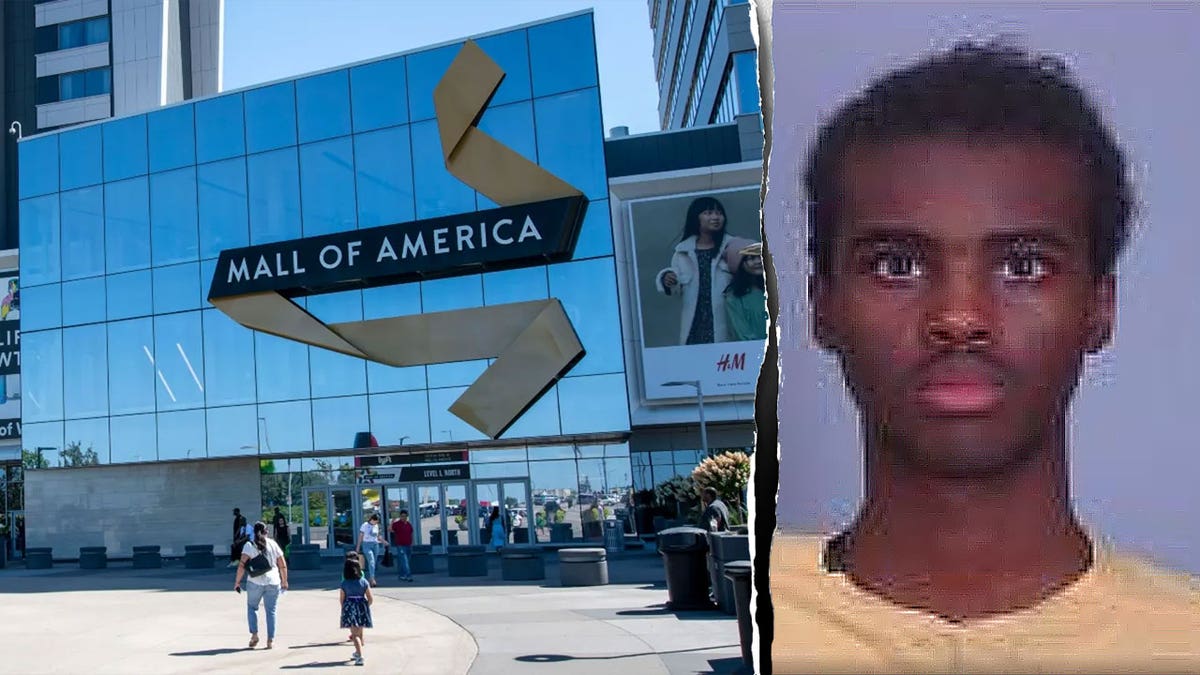 Mall of America in Bloomington, Minnesota, alongside a photo of accused ISIS plot suspect Sheikhdoon Abdullahi Mohamud