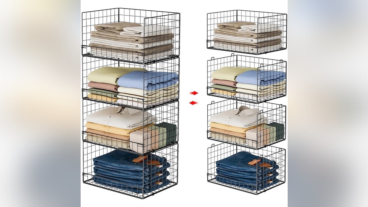 These shelves fold down flat for easy storage.