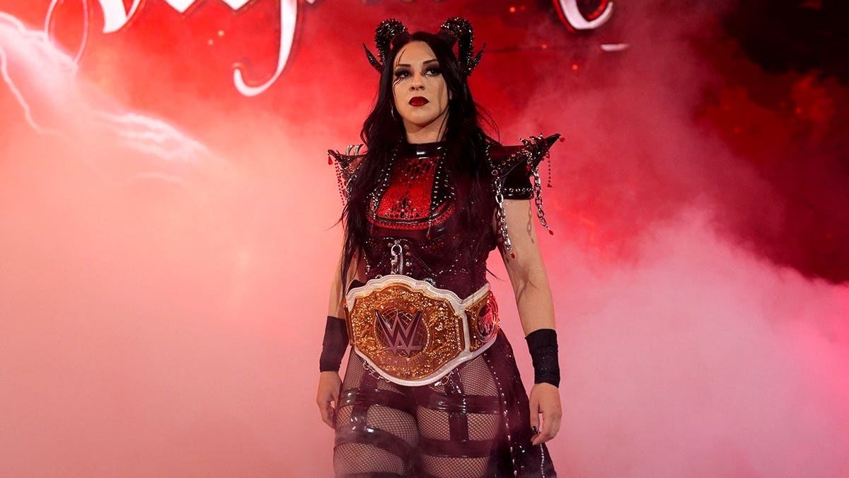 Stephanie Vaquer walks to the ring during Money in the Bank.