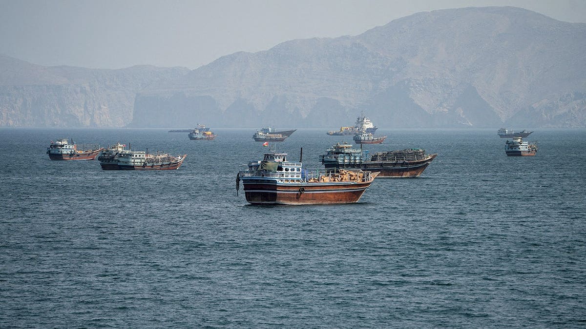Vessels at the Strait of Hormuz near Musandam, Oman.