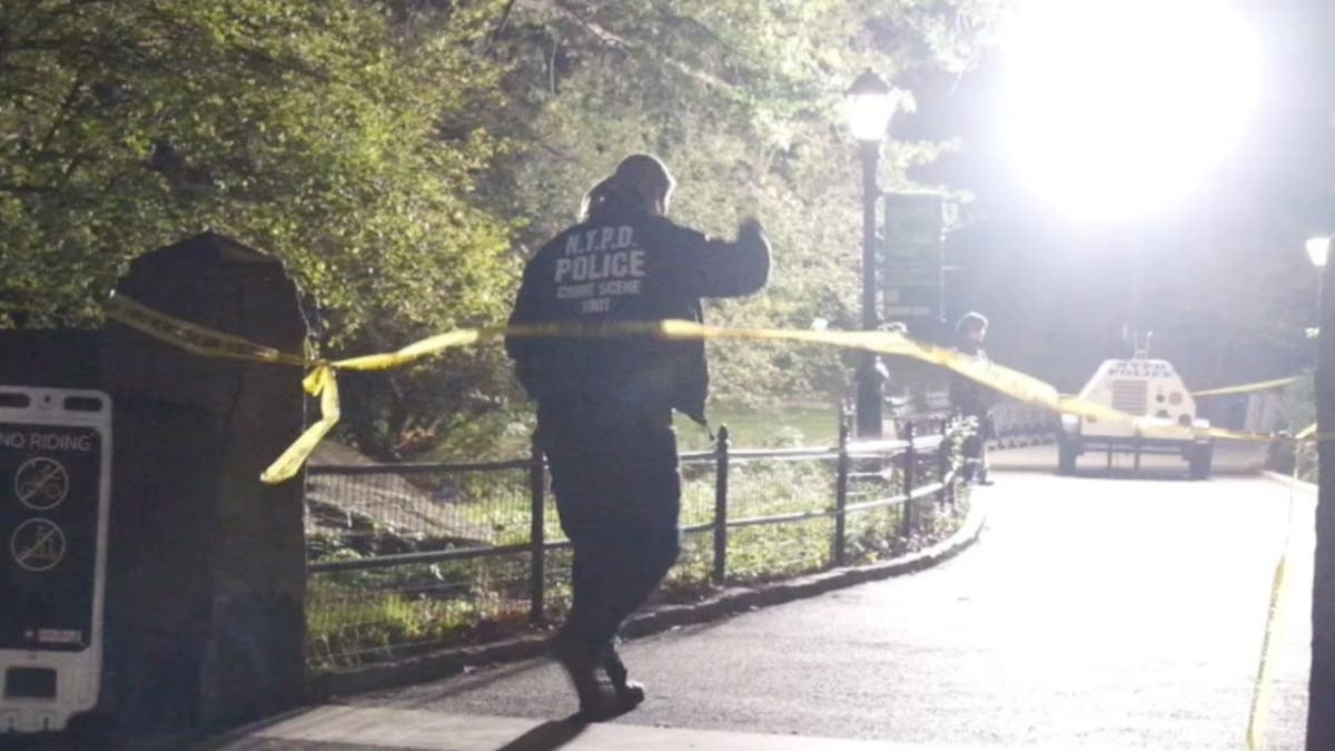 image shows officer and crime scene