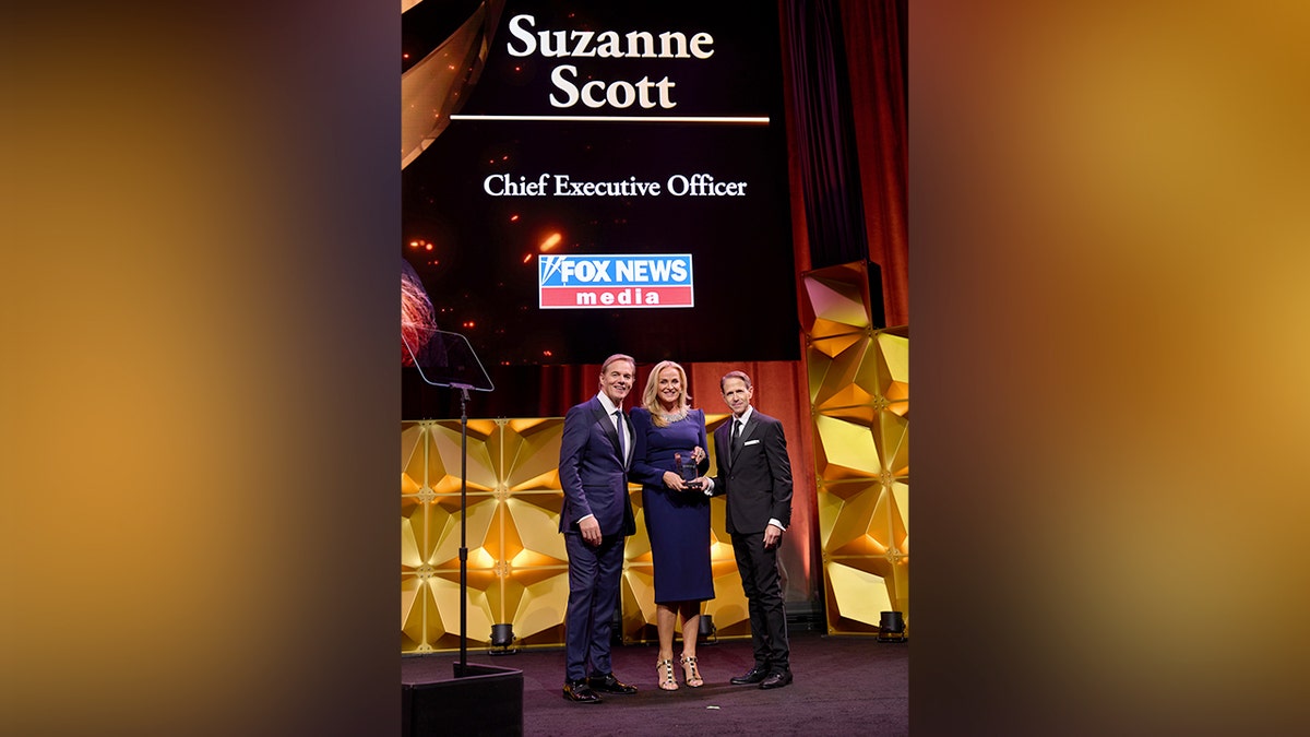 "America’s Newsroom" co-anchor Bill Hemmer, FOX News Media CEO Suzanne Scott and Broadcasting+Cable Hall of Fame Chairman Charlie Weiss.