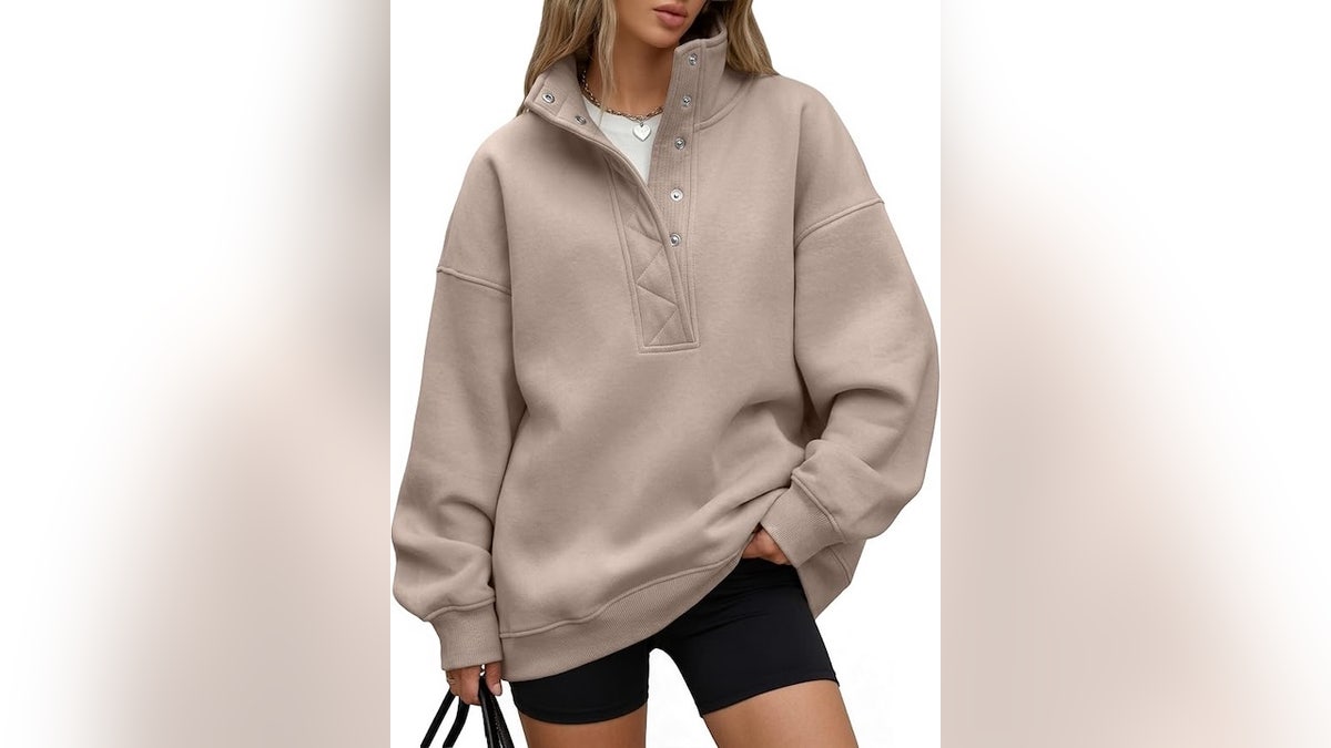 A baggy, casual sweatshirt that still looks put together.