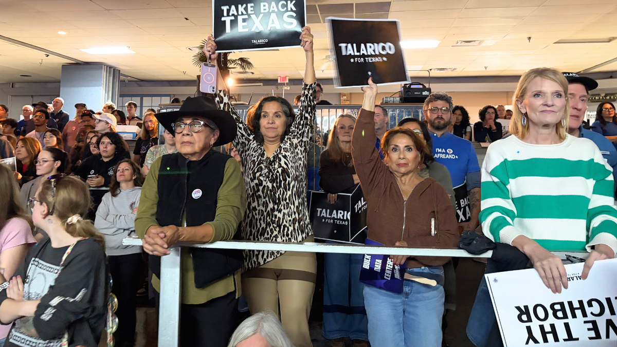 Talarico stands at the Fiesta Center in Lubbock.
