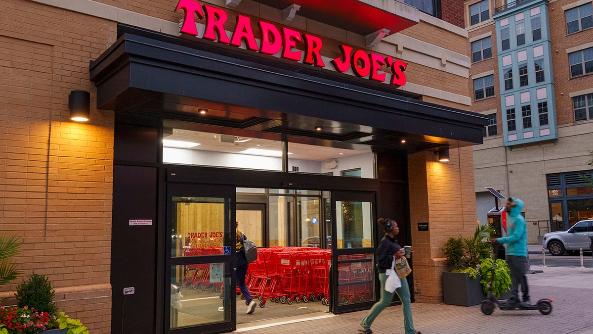 People outside Trader Joe's in DC.
