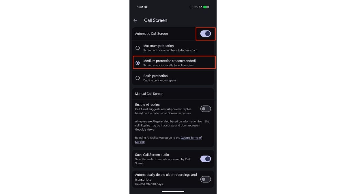 A Pixel call blocking screen