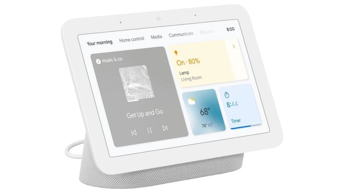 The sleek Google Nest Hub looks great in any room.
