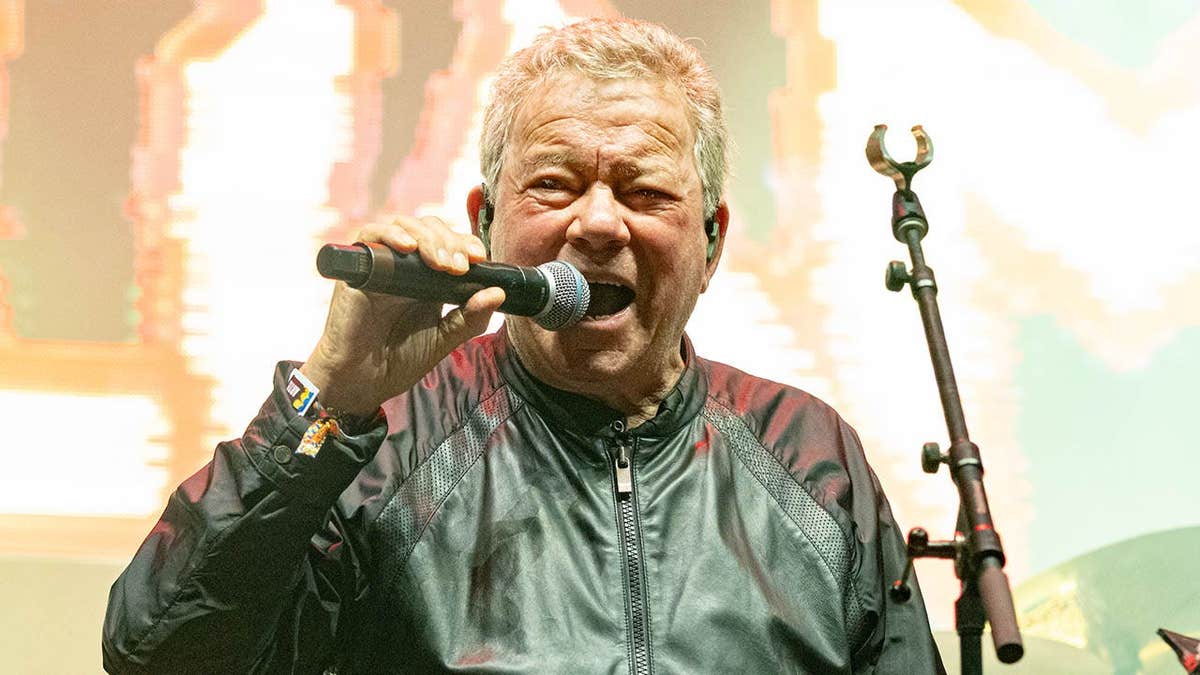 William Shatner performs live with The *uckers onstage at Riot Fest in Chicago.