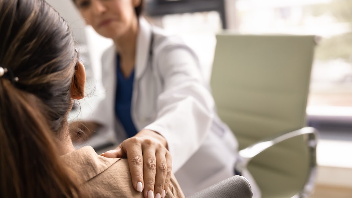 Woman at doctor