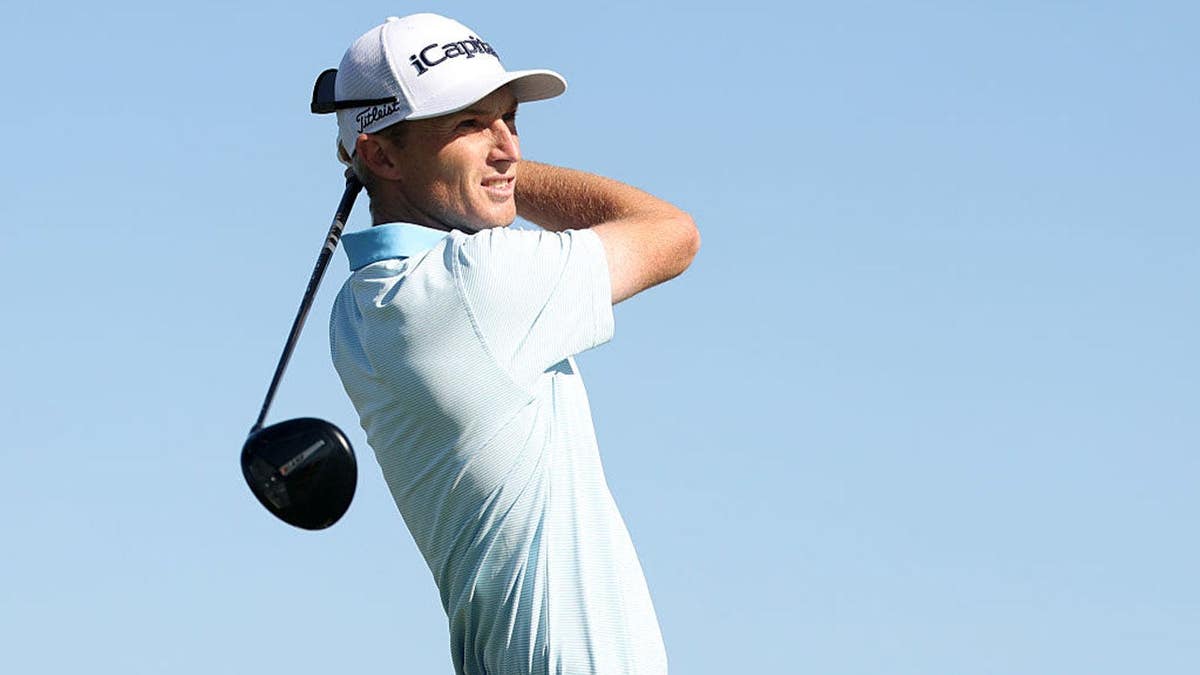 Will Zalatoris of the United States plays his shot from the second tee during the second round of the Farmers Insurance Open 2026 at Torrey Pines South Course on January 30, 2026 in La Jolla, California. (Photo by Stacy Revere/Getty Images)