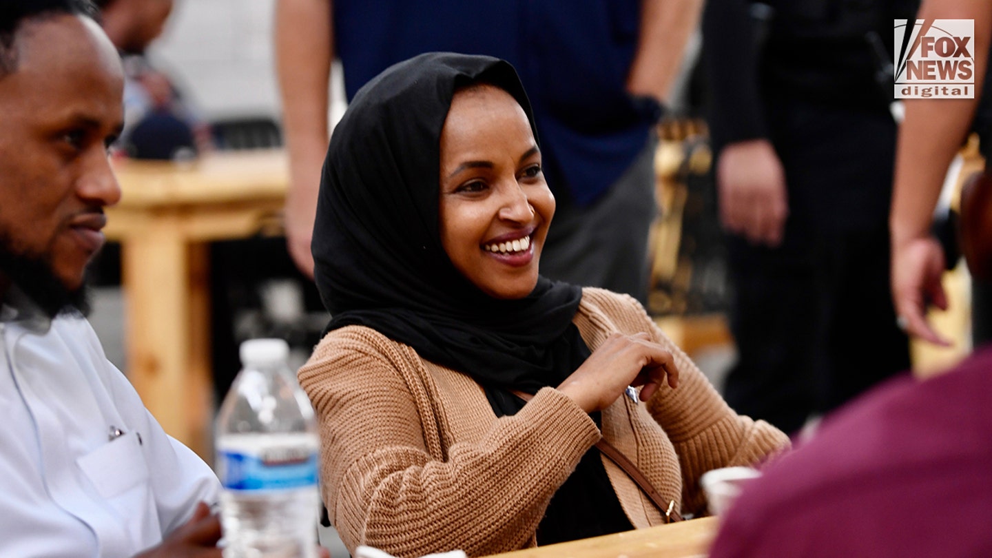 Rep. Ilhan Omar eats lunch in Karmel Mall of Somalia in Minneapolis. Minn.. Friday, October 23, 2026. (Rashid Umar Abbasi for Fox News Digital)
