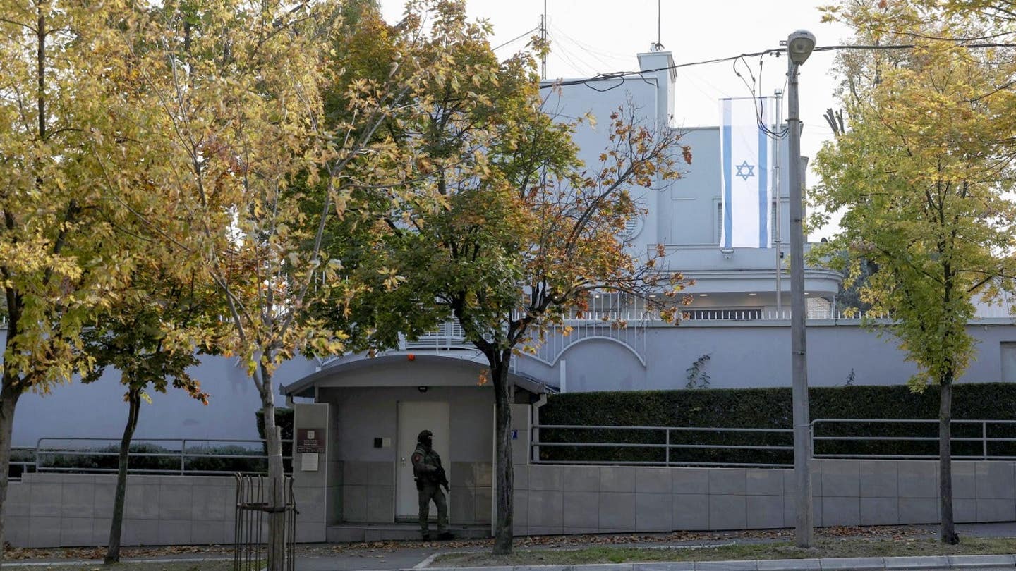 A view of the Israeli embassy in Belgrade.