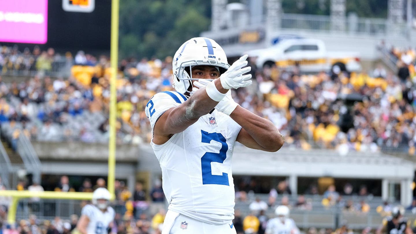Josh Downs, number 2, stands during the Steelers vs. Colts game at Acrisure Stadium.