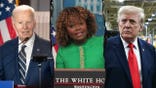 Joe Biden, Karine Jean-Pierre and Donald Trump