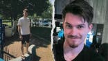 Two photos show missing 24-year-old Phoenix Phillips, including a full-body image outdoors and a close-up portrait.