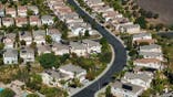 Aerial view of a neighborhood.