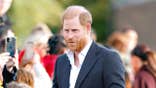 Prince Harry addressing a crowd in Nottingham.