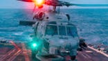 MH-60R Sea Hawk helicopter lands on USS Rafael Peralta