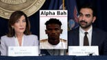 Alpha Bah mugshot between Hochul and Mamdani