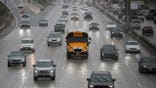 School bus on I-10 in Los Angeles