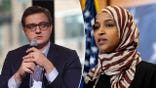 A split image of MS NOW's Chris Hayes and Rep. Ilhan Omar.