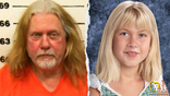 A split image shows the mugshot of Donald Wells and an age-progressed image of his missing daughter, Summer, who vanished in 2021 when she was 5 and is depicted to the right as a 9-year-old.